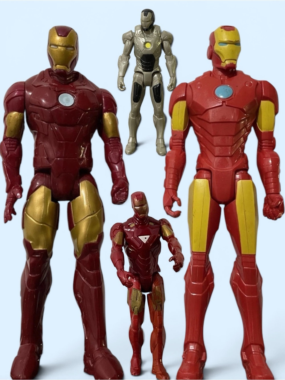 Hasbro Superhero Action Figures Lot Of 4 Iron Man   11" & 5"